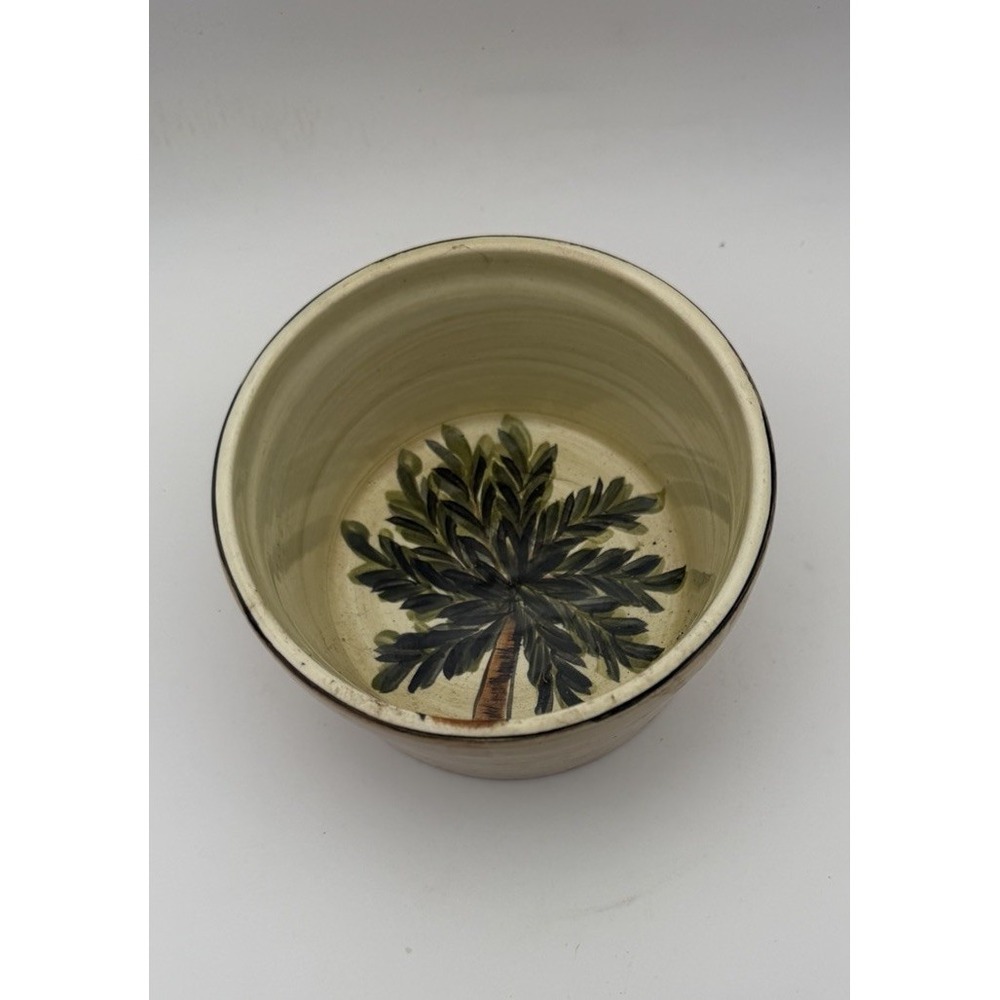 HD Designs Palm Tree Ceramic Bowl Tropical Coastal Decor 4.5"